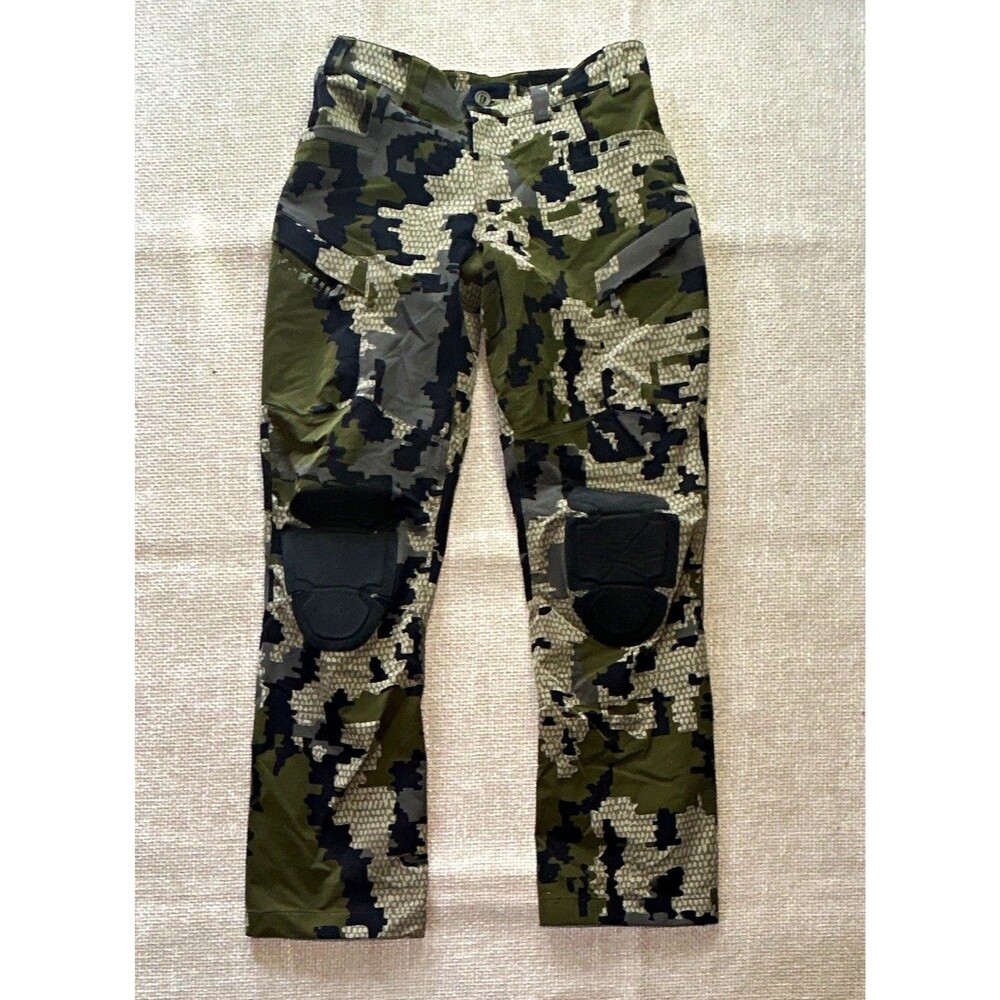 KUIU Attack Pro Pants Mens 32 Verde Camo Hunting Tactical Knee Pads Toray Stretc
